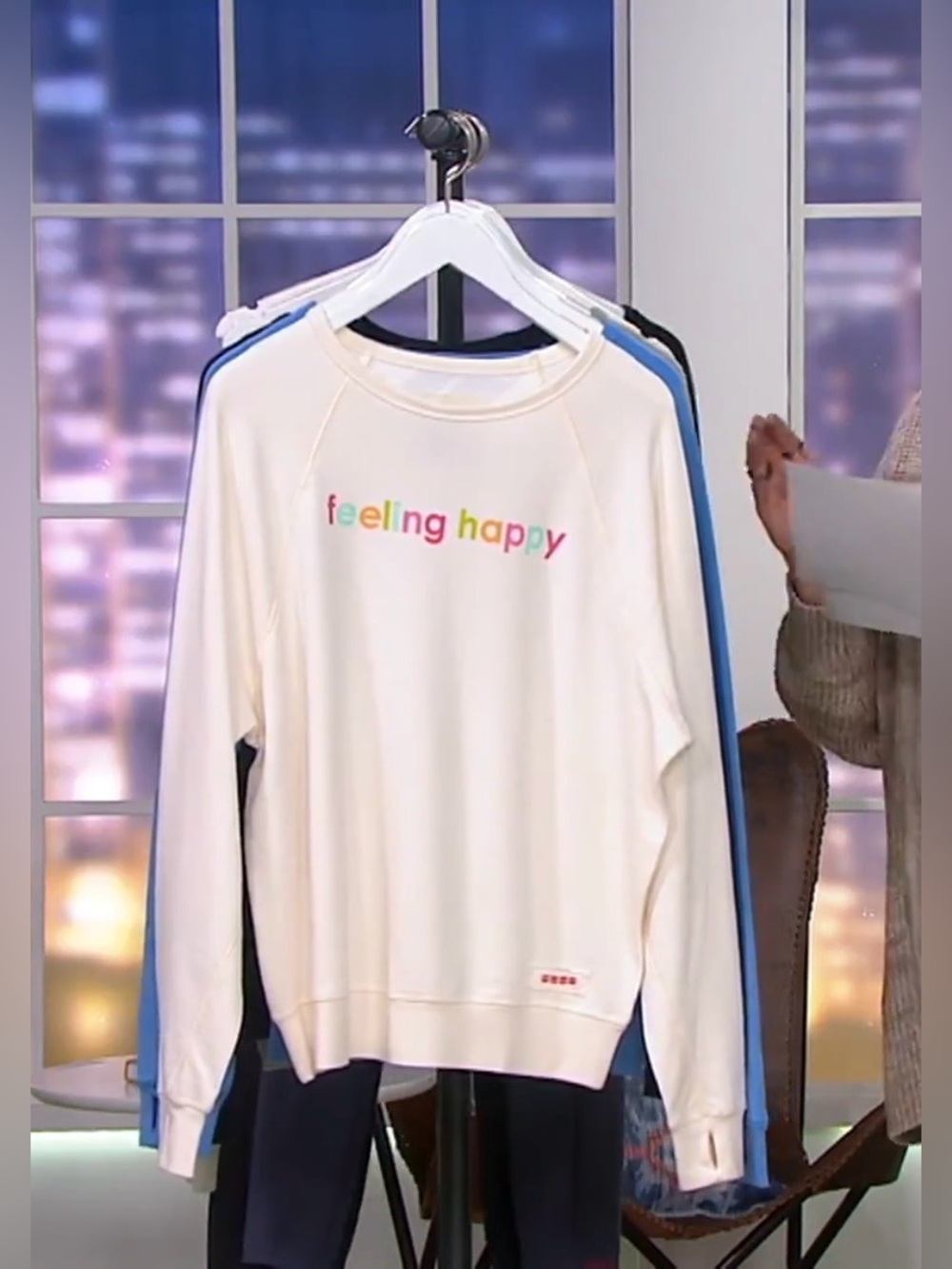 Peace Love World Oversized XXS French Terry Love Notes Ivory Sweatshirt 22" PTP